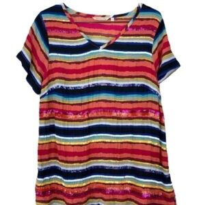 Soft Surroundings Heavenly Soft Colorist Multi color tunic top NWT size L